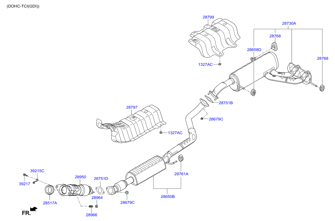 Hyundai 28751-2V100 - Guarnizione, Tubo gas scarico www.autoricambit.com