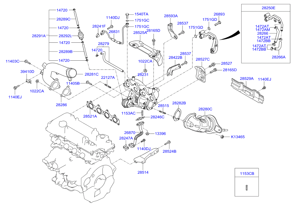 Hyundai 28521-2B700 - Guarnizione, Collettore gas scarico www.autoricambit.com