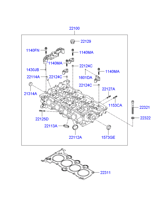 KIA 22311-2B600 - Guarnizione, Testata www.autoricambit.com