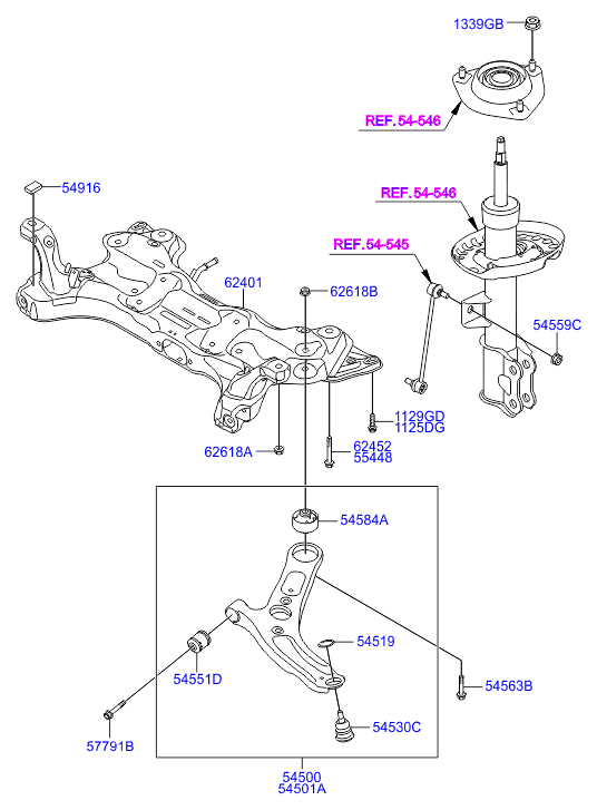 Hyundai 54584-3X000 - Silent Block, Supporto Braccio Oscillante www.autoricambit.com