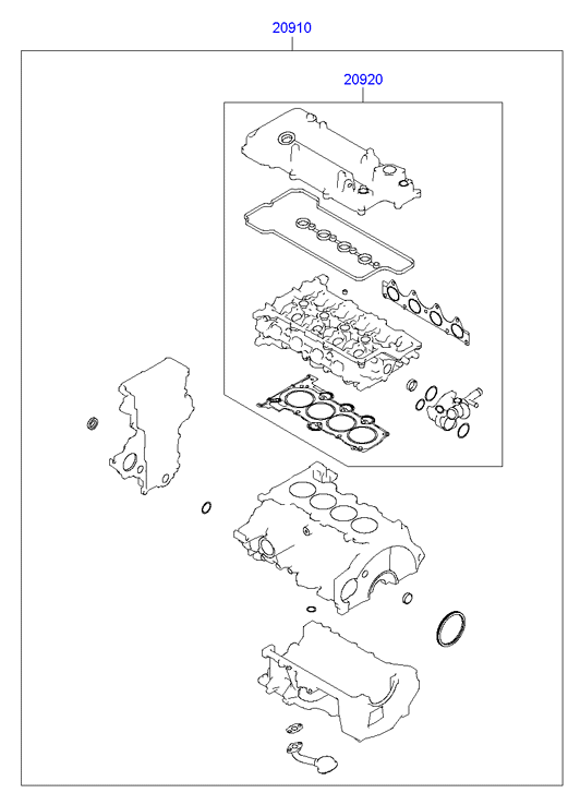 KIA 20910-2BK02 - Kit completo guarnizioni, Motore www.autoricambit.com