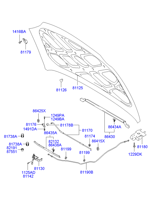 Hyundai 8112637000 - Clip, Fregio/Modanatura protettiva www.autoricambit.com