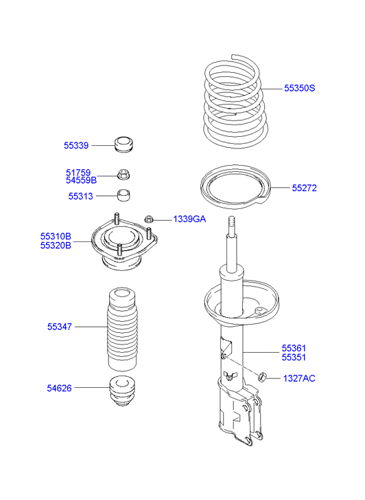 KIA 553252D000 - Kit parapolvere, Ammortizzatore www.autoricambit.com