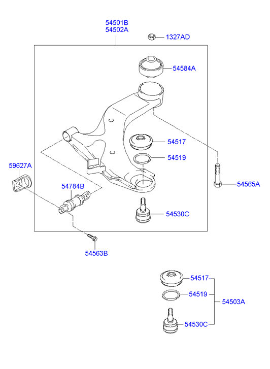 KIA 54501-2D002 - Sospensione a ruote indipendenti www.autoricambit.com