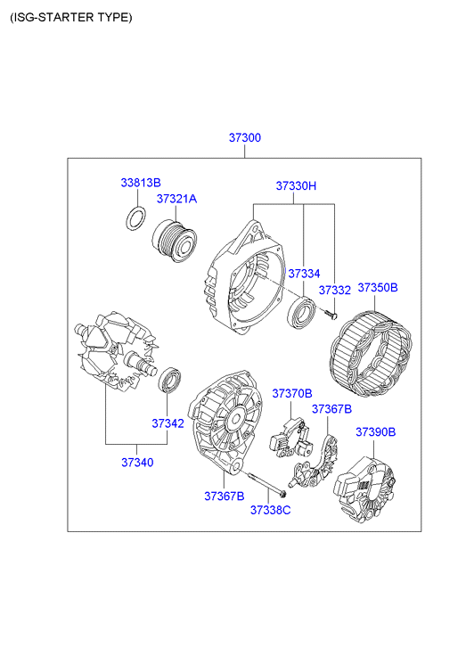 Hyundai 373002B700 - Alternatore www.autoricambit.com