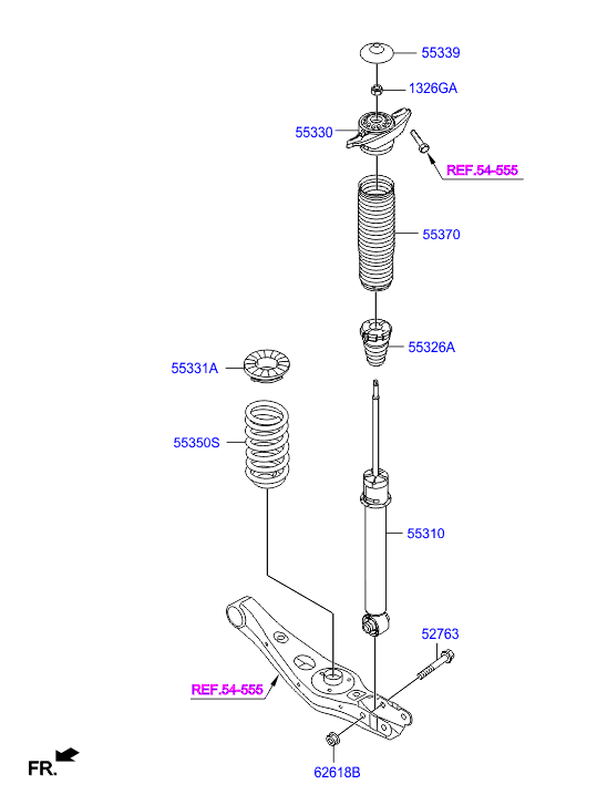 Hyundai 55370D7000 - Parapolvere, Ammortizzatore www.autoricambit.com