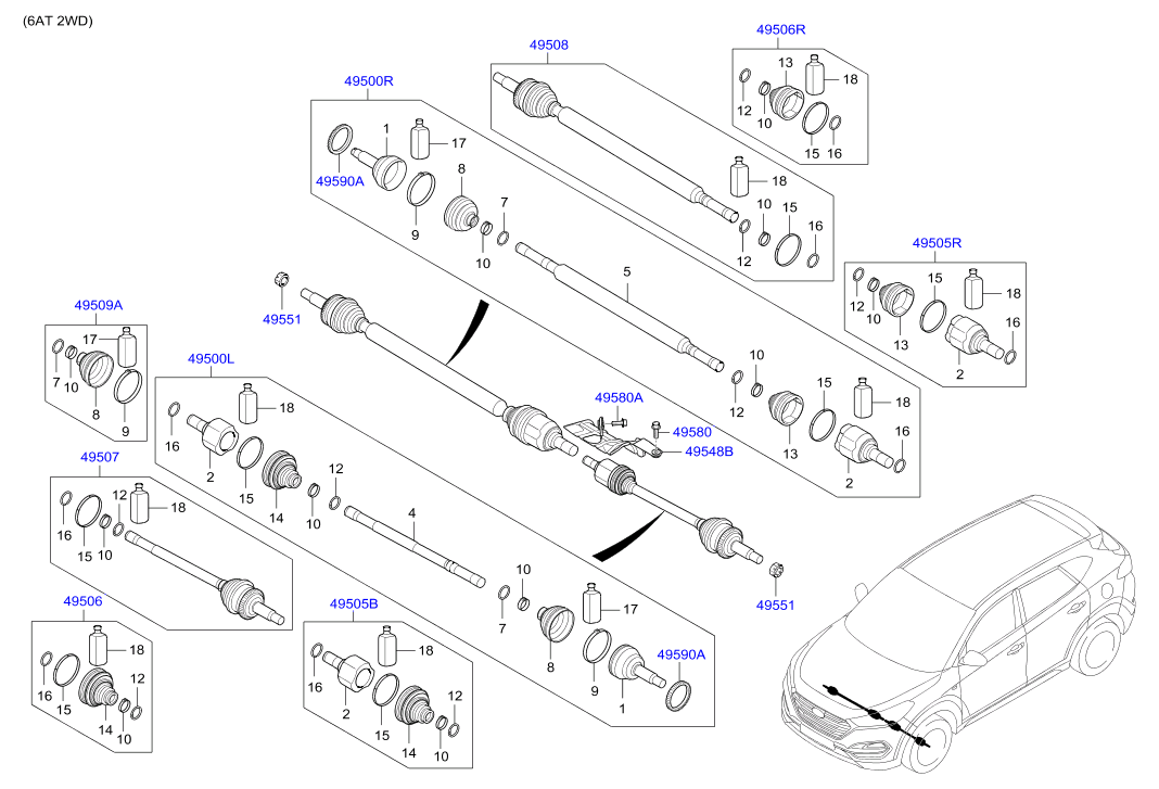 Hyundai 49526-D7050 - Kit giunti, Semiasse www.autoricambit.com