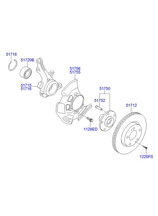 KIA 517504R000 - Kit cuscinetto ruota www.autoricambit.com