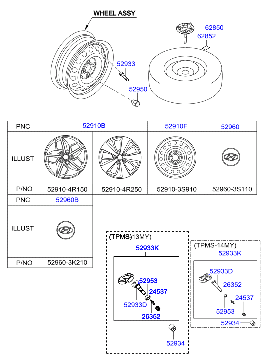 Hyundai 52933-2M000 - Sensore ruota, Press. gonf. pneumatici-Sistema controllo www.autoricambit.com