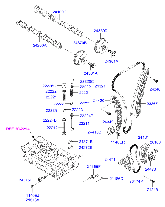 KIA 24355-2G500 - Valvola comando, Regolazione albero a camme www.autoricambit.com