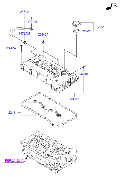 KIA 22410-2G100 - Copritestata www.autoricambit.com