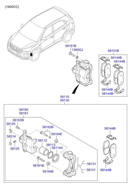 Hyundai 58180-M0A10 - Kit riparazione, Pinza freno www.autoricambit.com