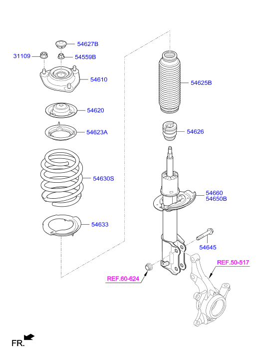 KIA 31109-2B000 - Supporto ammortizzatore a molla www.autoricambit.com