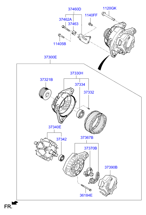 Hyundai 37300-2E410 - Alternatore www.autoricambit.com