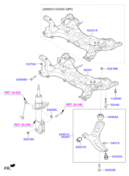 Hyundai 54584-M0000 - Silent Block, Supporto Braccio Oscillante www.autoricambit.com