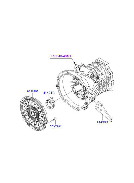 Hyundai 41412-49600 - Reggispinta distacco frizione www.autoricambit.com