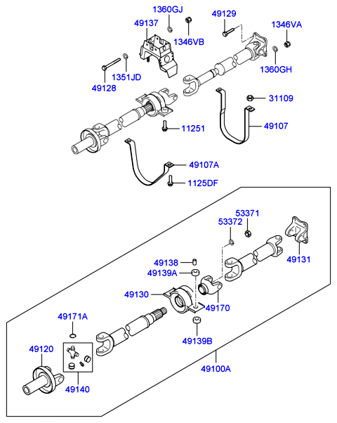 Hyundai 49140-4A500 - Giunto, Albero longitudinale www.autoricambit.com