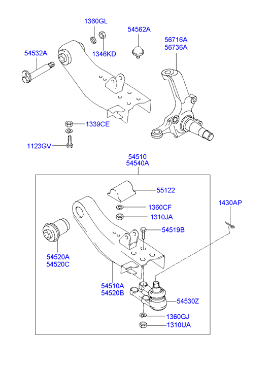 Hyundai 54530-47000 - Giunto di supporto / guida www.autoricambit.com