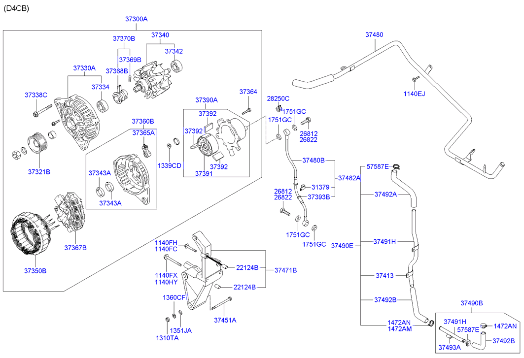 Hyundai 37322-4A002 - Puleggia cinghia, Alternatore www.autoricambit.com