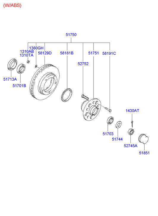 Hyundai 5183044000 - Kit cuscinetto ruota www.autoricambit.com