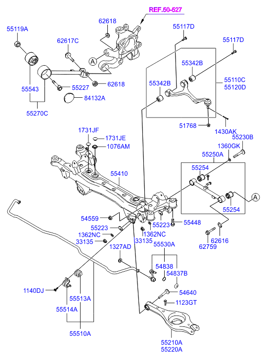 Hyundai 55530-3K001 - Asta/Puntone, Stabilizzatore www.autoricambit.com