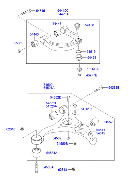 Hyundai 54552-3K000 - Silent Block, Supporto Braccio Oscillante www.autoricambit.com