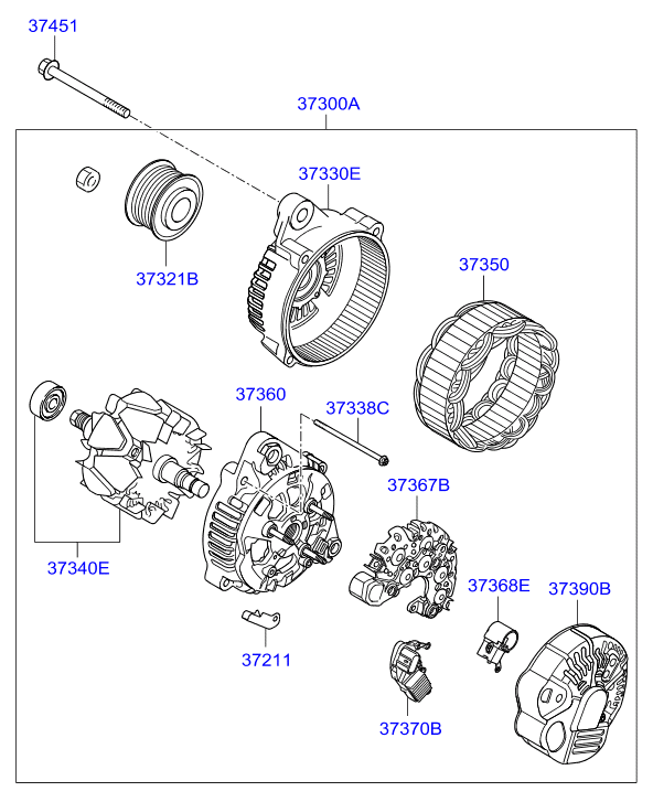 Hyundai 3730025310 - Alternatore www.autoricambit.com