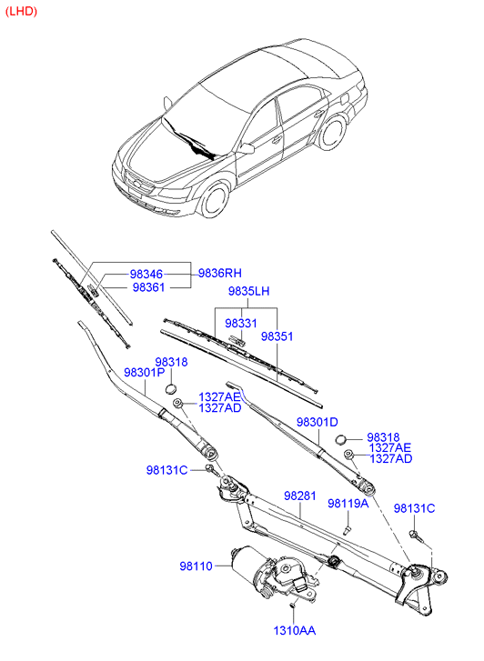 Hyundai 983503K100 - Spazzola tergi www.autoricambit.com