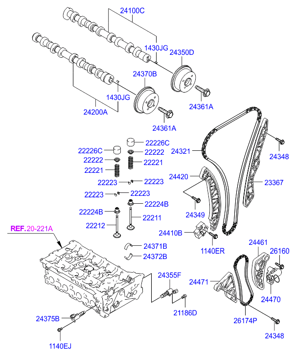 Hyundai 24375-2G600 - Valvola comando, Regolazione albero a camme www.autoricambit.com