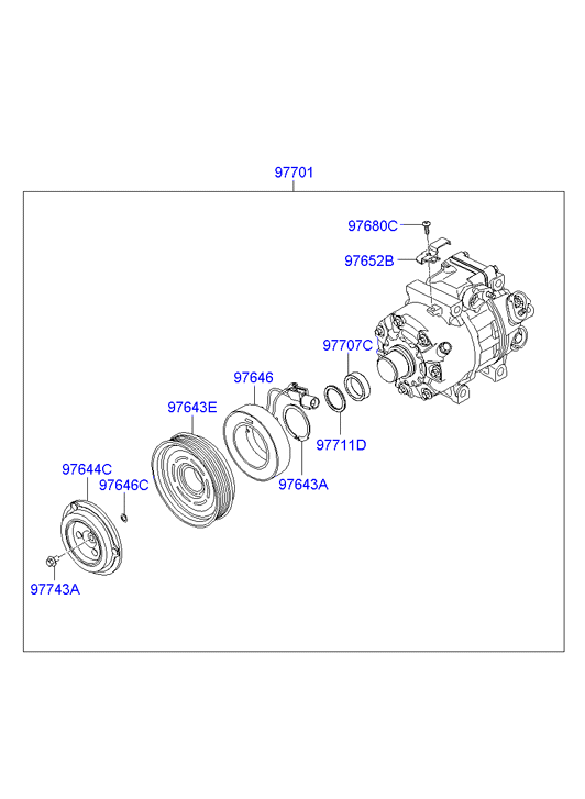 Hyundai 97701-1U100 - Compressore, Climatizzatore www.autoricambit.com