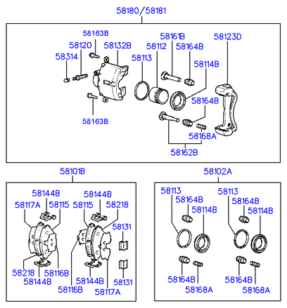 KIA 58101-34A10 - Kit pastiglie freno, Freno a disco www.autoricambit.com