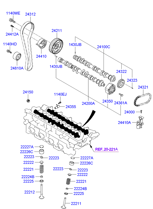 Hyundai 24410-23050 - Rullo tenditore, Cinghia dentata www.autoricambit.com