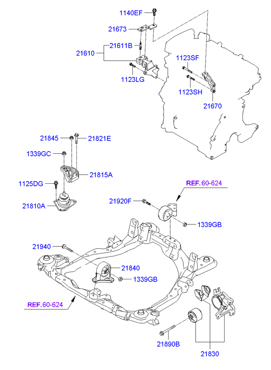 Hyundai 219102E002 - Sospensione, Motore www.autoricambit.com