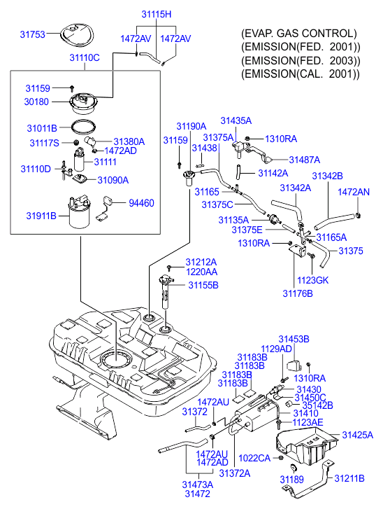 Hyundai 31110-2D500 - Pompa carburante www.autoricambit.com