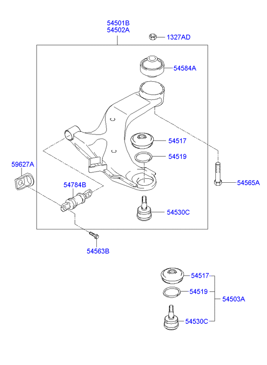 KIA 54501-2D000 - Sospensione a ruote indipendenti www.autoricambit.com