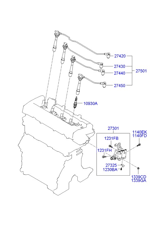 Hyundai 27440-23500 - Kit cavi accensione www.autoricambit.com