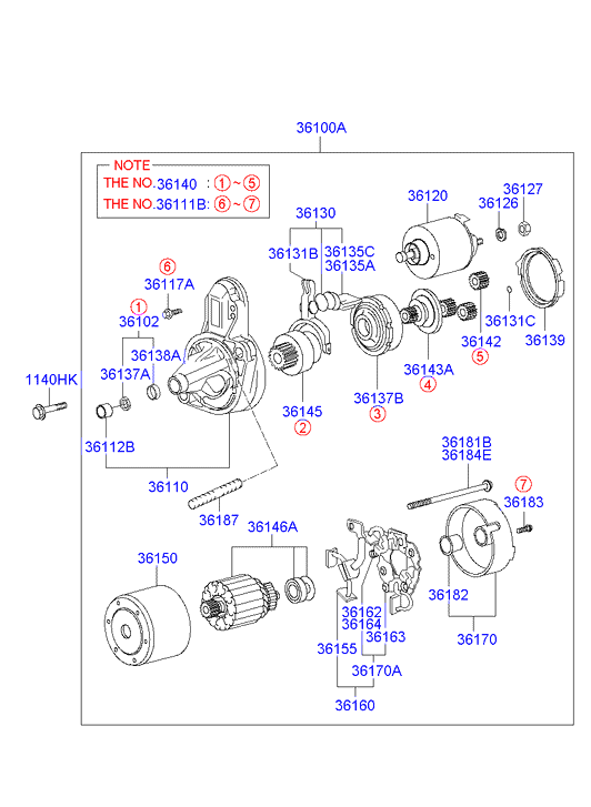 Mitsubishi 36100-23000 - Motorino d'avviamento www.autoricambit.com