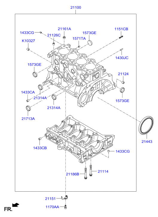 Hyundai (HUATAI) 214432A000 - Paraolio, Albero a gomiti www.autoricambit.com