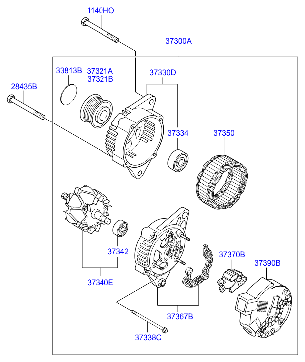 Hyundai 25290-2A000 - Puleggia cinghia, Alternatore www.autoricambit.com