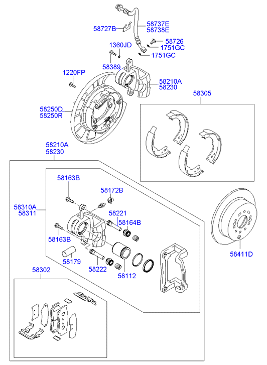 Hyundai 58302-2BA20 - Kit pastiglie freno, Freno a disco www.autoricambit.com