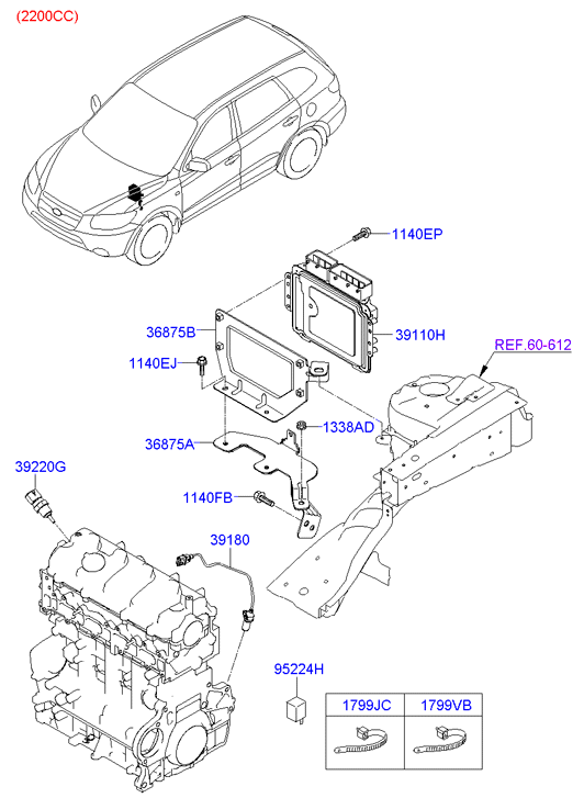 Hyundai 39220-38030 - Sensore, Temperatura refrigerante www.autoricambit.com