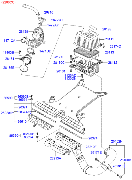 Hyundai 28164 27800 - Debimetro www.autoricambit.com