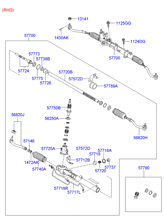 KIA 57740-2B000 - Kit soffietto, Sterzo www.autoricambit.com