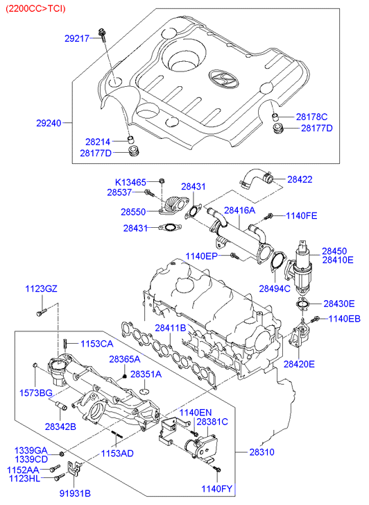 Hyundai 28416-27400 - Radiatore, Ricircolo gas scarico www.autoricambit.com