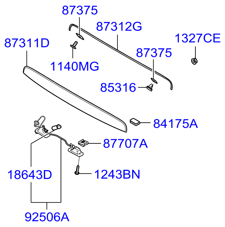 KIA 18643-05009-N - Lampadina, Luce freno supplementare www.autoricambit.com