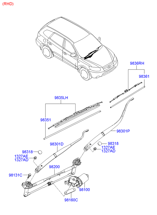 KIA 98351-2B000 - Spazzola tergi www.autoricambit.com