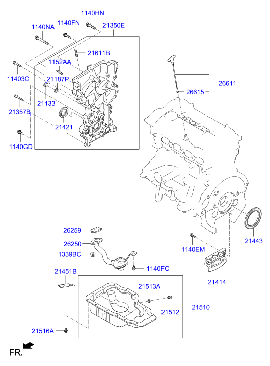 Hyundai 21443-2E100 - Paraolio, Albero a gomiti www.autoricambit.com