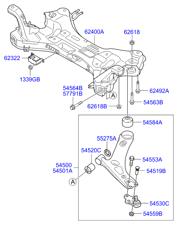 Hyundai 54500-2Y000 - Sospensione a ruote indipendenti www.autoricambit.com