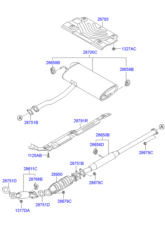 Hyundai 28751-2B300 - Guarnizione, Tubo gas scarico www.autoricambit.com