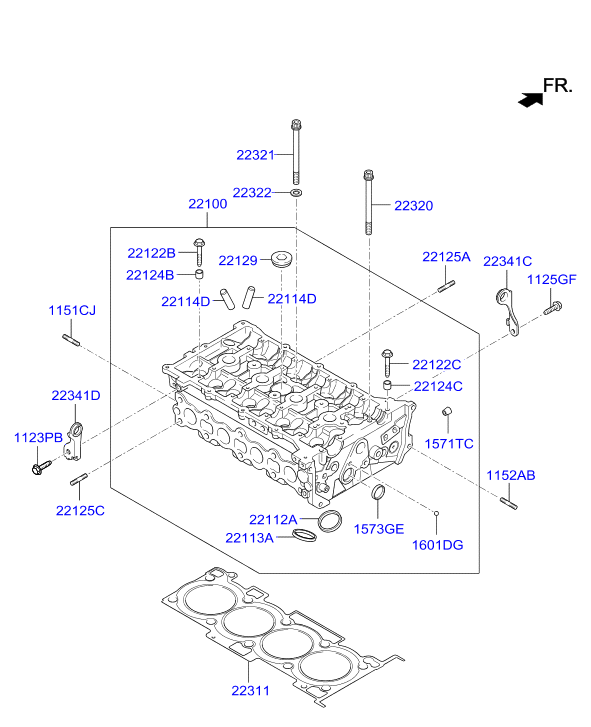 KIA 22320-25000 - Kit bulloni testata www.autoricambit.com